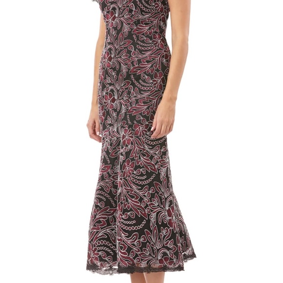 NEW JS COLLECTIONS Embroidered Mesh Tea Dress 12 - Picture 4 of 6